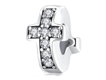 CHARMS PRZYWIESZKA KRZYŻK KRZYŻ CROSS CYRKONIE