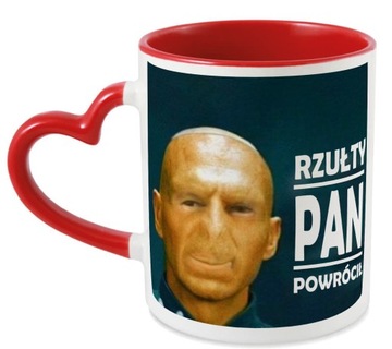 Kubek Biały Czerwone Serce RZUŁTY PAN