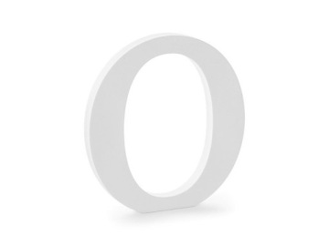 DREWNIANA LITERA O BIAŁY 19,5X20,5 CM LITERKA