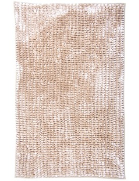 Dywanik Łazienkowy Antypoślizgowy Beżowy Puszysty Shaggy Chenille 50x80cm