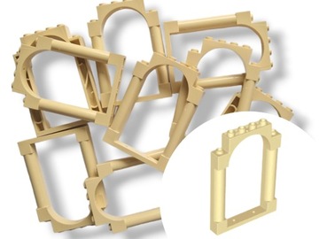 LEGO 40066 Arch rama drzwi 1x6x7 Tan Piaskowy 2szt