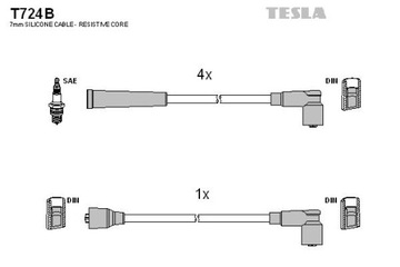 Zestaw przewodów zapłonowych Tesla T724B
