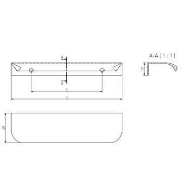 Краевая ручка HEXA C-64, черный матовый GTV
