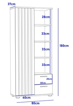 Zestaw mebli młodzieżowych z lamelami MONTANA biurko komoda regały szafa