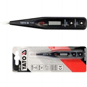 YATO MIERNIK PROBÓWKA PRÓBNIK NAPIĘCIA WYŚWIETLACZ LCD 12-250 V YT-2862