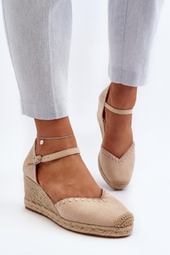 ESPADRYLE БОСОНОЖКИ НА ТЕЛЕТЕ НА ТЕЛЕТЕ ИЗ ДЖУТОВОЙ ЗАМШИ БЕЖЕВЫЙ 38