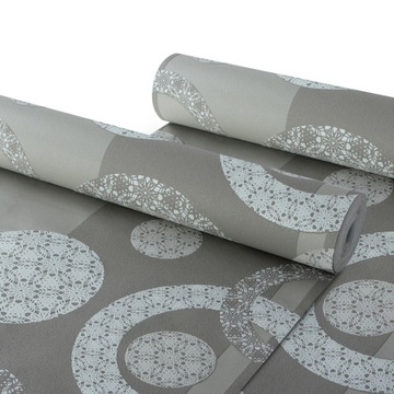 TAPETA NA FLIZELINIE BIAŁA KORONKA 3D DECOR 10M