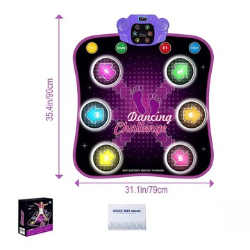 МУЗЫКАЛЬНЫЙ ТАНЦЕВАЛЬНЫЙ КОВРИК BLUETOOTH SKILL GAME 6 LED 79X90см