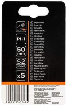 Биты ударные 50мм PH1 1/4” 5шт NEO 09-575