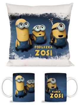 ZESTAW KUBEK + PODUSZKA MINIONKI + IMIĘ N15