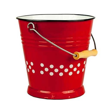 Ведро эмалированное Ретро, ​​1 л, красное ведро