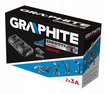 ГРАФИТОВОЕ ДВОЙНОЕ ЗАРЯДНОЕ УСТРОЙСТВО ДЛЯ ГРАФИТОВЫХ АККУМУЛЯТОРОВ ENEGRY+ 58G085