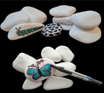 Белые камни для рисования 2 кг + АКРИЛОВЫЕ РУЧКИ