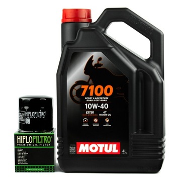 Olej silnikowy MOTUL 7100 10W40 4T 4l MA2 + gratis filtr HifloFiltro HF204