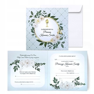 ECO LASER CUT Пригласительные на Первое Причастие, 10 шт.