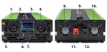ИНВЕРТОР ИБП 3в1 ЗАРЯДНОЕ УСТРОЙСТВО LCD 12V 4000W SINUS