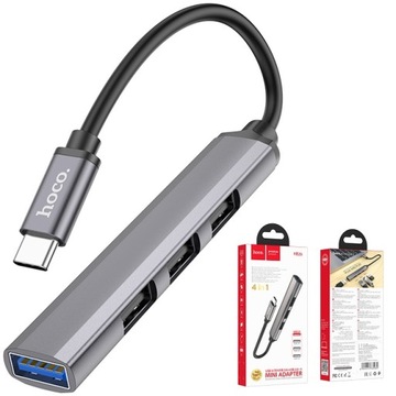 USB-концентратор Type C USB-C Type-C 4 в 1 USB3.0 5 Гбит/с + 3 USB2.0 480 Мбит/с 1 ТБ