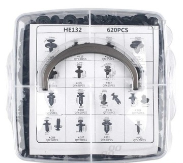 Зажимы, зажимы, дюбели автомобильные для обивки салона, 620 шт. Большой набор.