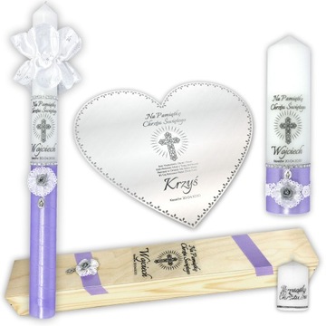 СВЕЧИ И КРЕЩЕННАЯ ОДЕЖДА, НАСТОЛЬНАЯ КОРОБКА + ПОДАРОК