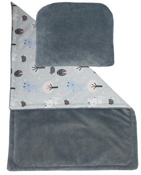 КОМПЛЕКТ ПОСТЕЛЬНОГО ПОСТЕЛЬНОГО ИЗДЕЛИЯ + ВСТАВКА + МАТРАС FOREST FRIENDS / ГРАФИТ