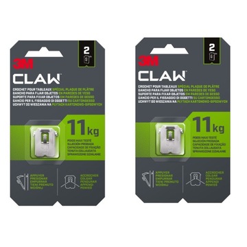 3M CLAW haczyk do wieszania na płytach karton-gips do 11 kg 4 sztuki
