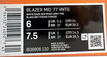 Trampki Nike BLAZER MID '77 VNTG rozmiar 38,5