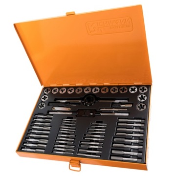 НАБОР МЕТРИЧЕСКИХ НАРЕЗНЫХ МАТРИЦ + FINE M3-M12, 60 ЭЛЕМЕНТОВ