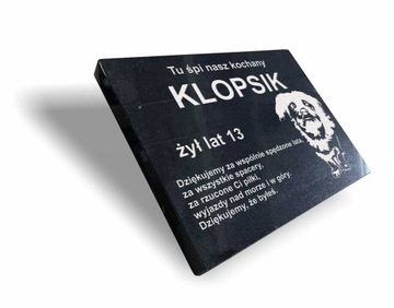 Płytka Nagrobna Granitowa Grawer 40x30x3 cm + klin DLA TWOJEGO PUPILA
