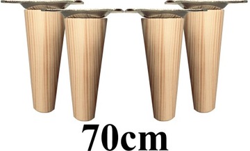 NOGI NÓŻKI drewniane zwężane 70cm 4szt + blachy