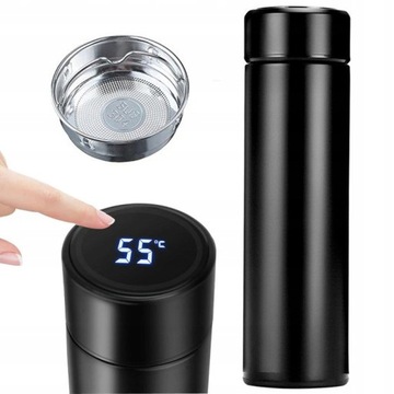 KUBEK TERMOS TERMICZNY BIDON SMART WYŚWIETLACZ BUTELKA LCD 500 ML