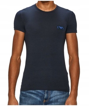 EMPORIO ARMANI Granatowy T-shirt Blue Logo Slim XL