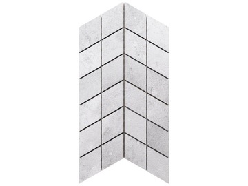 MOZAIKA GRESOWA DOUBLE CHEVRON JASNA SZARA LAPPATO