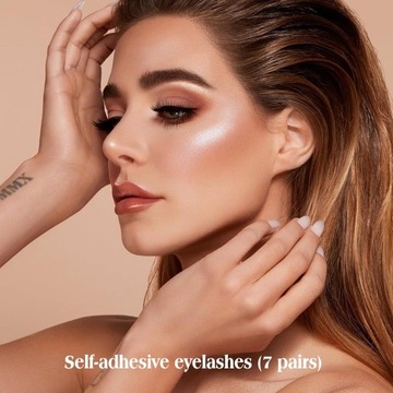 Zestaw 7 par sztucznych rzęs z pęsetą, sztuczne rzęsy, kocie oko, norki, pu