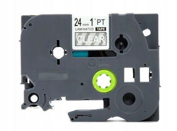 Taśma do Brother TZe-155 24mm Przeźroczysta Biały