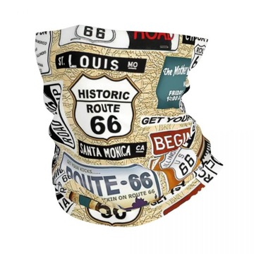 Heavy Metal Vintage Hip Hop Route 66 Bandana Neck Cover Printed Wrap Scarf