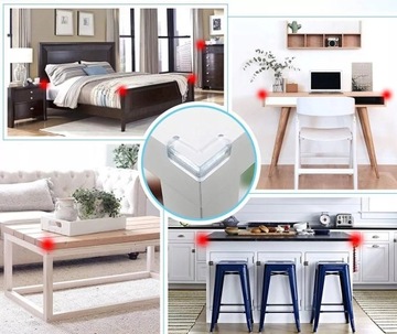 ЗАЩИТНИКИ УГЛОВ КРОМКИ МЕБЕЛЬНЫЕ ПОКРЫТИЯ 10 ШТ., ПРОЗРАЧНЫЕ