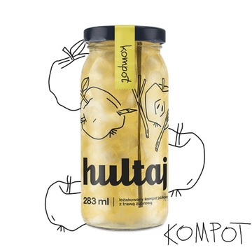 Napój Kompot HULTAJ JABŁKO Z TRAWĄ ŻUBROWĄ 283ml