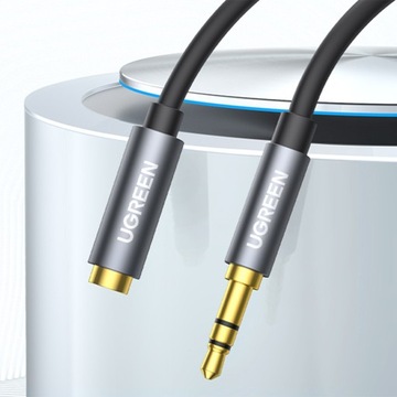 Кабель Ugreen AV118 10595 mini jack 3,5 мм M/mini jack 3,5 мм F 3м серебристый