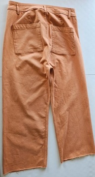 Primark spodnie jeansowe pomarańczowe szeroka nogawka 44