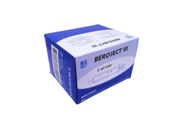 Strzykawki 2ml x 100 szt. Beroject III 3-częściowe Luer (igła wciskana)