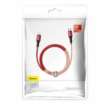 Baseus Halo USB C — кабель Lightning, 1 м, PD, 18 Вт, красный