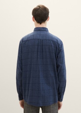 Tom Tailor Textured Shirt - Navy Tonal Check