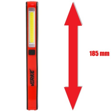 VERKE USB-СВЕТОДИОДНЫЙ ФОНАРИК COB 3 Вт + 1 Вт, аккумулятор