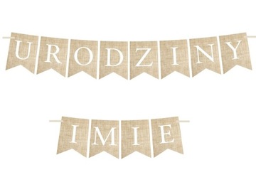 BANER BOHO EKO girlanda URODZINY + IMIĘ