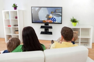 Стеклянная настенная полка DOUBLE, DVD-тюнер, декодер