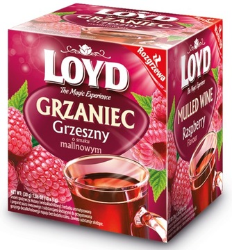 Zimowa Owocowa Herbata Grzaniec Grzeszny Malinowy Bezalkoholowy 10T LOYD