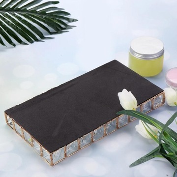 Elegancka, lustrzana, kryształowa taca prostokątna Glam