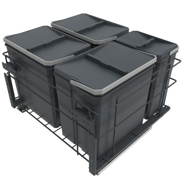 KOSZ SEGREGATOR 60 NA ŚMIECI 3x15L+6L CICHY DOMYK
