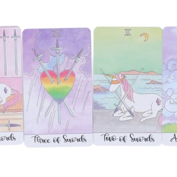 НАБОР ИЗ 78 КАРТ ТАРО КРИСТАЛЛ ЕДИНОРОГ ТАРО