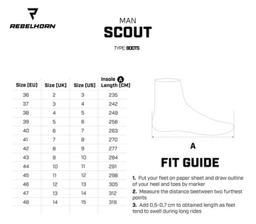 Мотоциклетные походные ботинки REBELHORN Scout, матовый черный 39